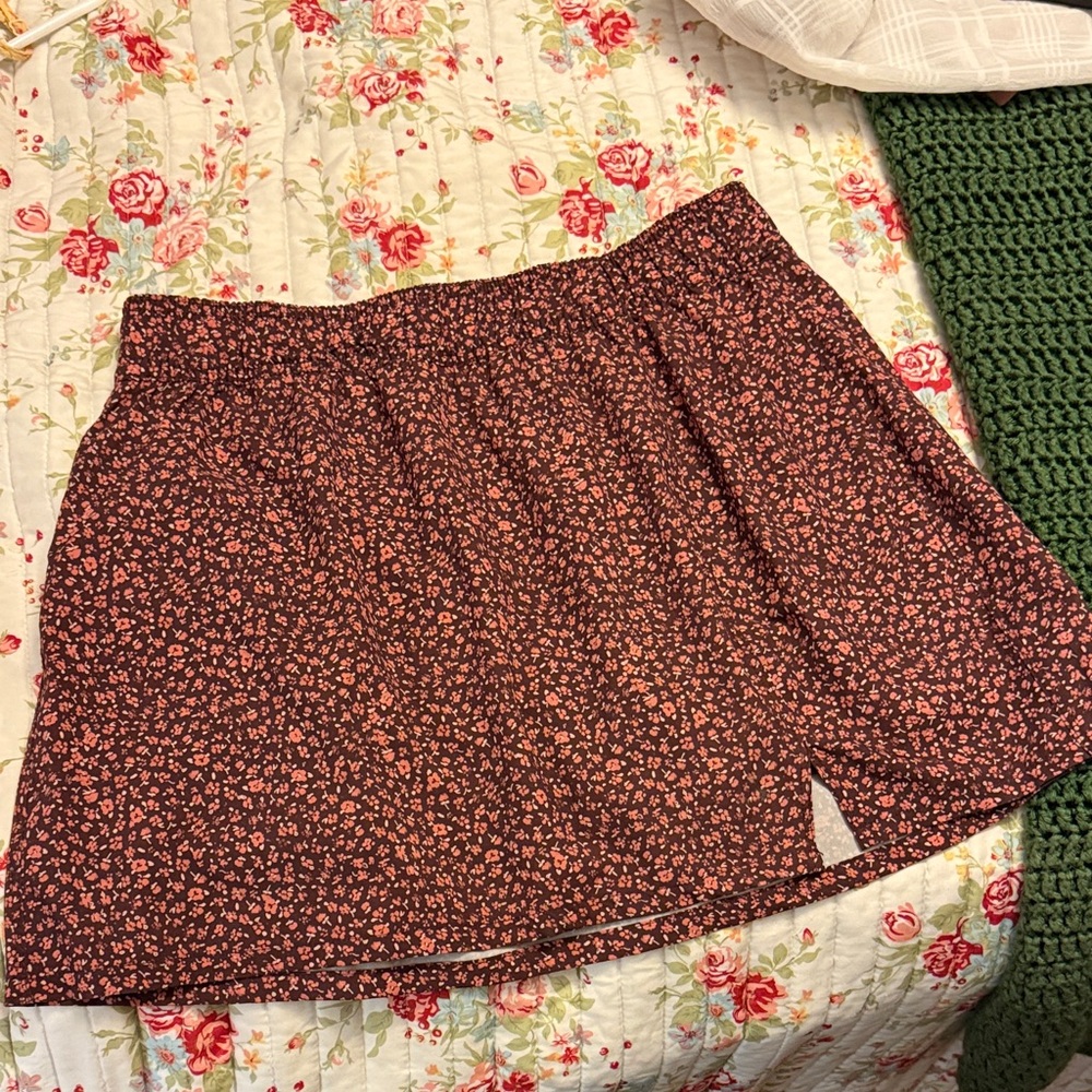 Gerry Weber Floral Mini Skirt - Black and Pink